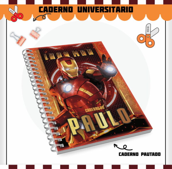 Etiquetas. Cadernos, Homem de Ferro em Png e pdf - Image 5
