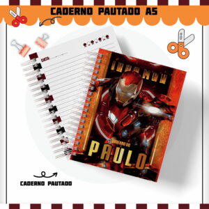 Etiquetas. Cadernos, Homem de Ferro em Png e pdf