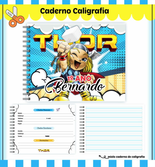 Etiquetas. Cadernos, Thor em Png e pdf - Image 5