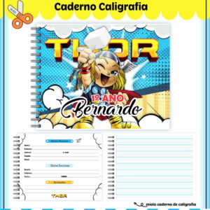 Etiquetas. Cadernos, Thor em Png e pdf