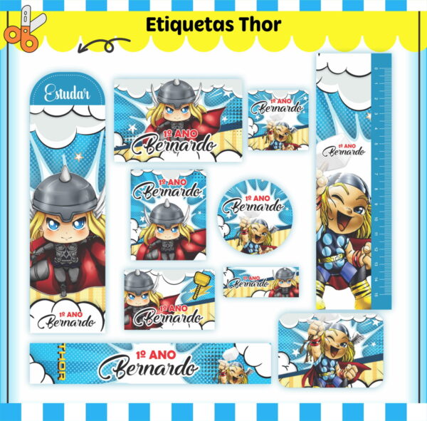 Etiquetas. Cadernos, Thor em Png e pdf