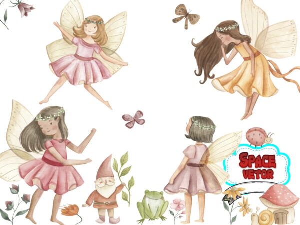 Fadas Aquarelas Kit Digital. Reef: 849