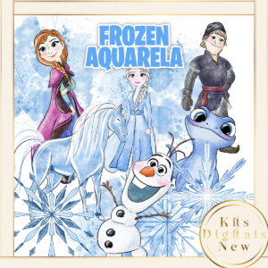 Frozen Aquarela Kit Digital