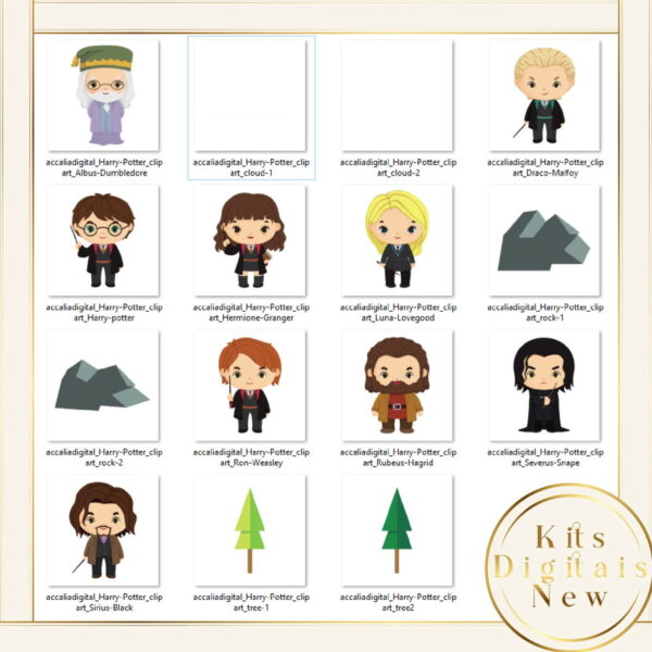 Harry Potter Aquarela Kit Digital - Imagem 2