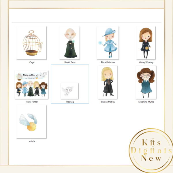 Harry Potter Aquarela Kit Digital - Imagem 3