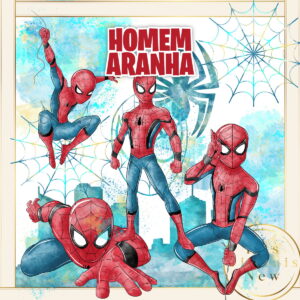 Homem Aranha Aquarela Kit Digital