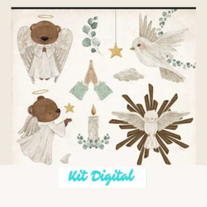 Kit Arquivo Digital Aquarela de Batizado