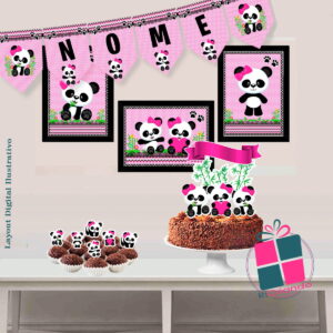 Kit Bolinho Ursinha Panda .- Arquivo Digital