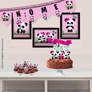 Kit Bolinho Ursinha Panda - Arquivo Digital