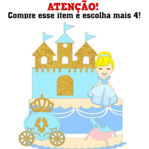 Arquivo de Corte: Topo de Bolo Cinderela em Camadas 001