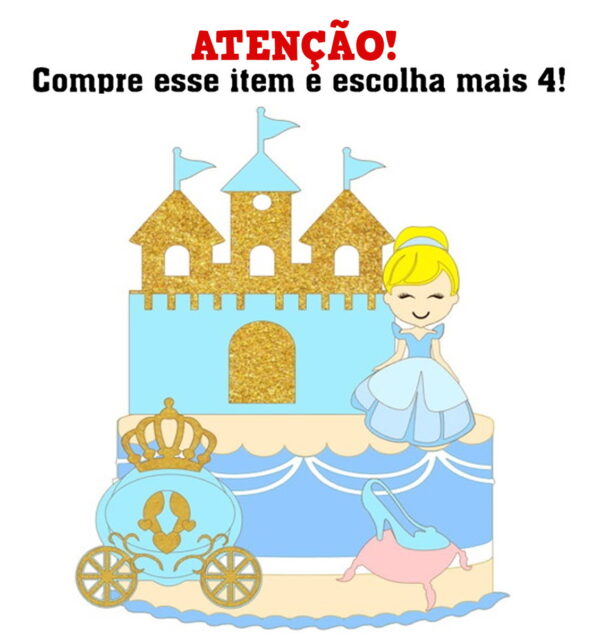 Arquivo de Corte: Topo de Bolo Cinderela em Camadas 001