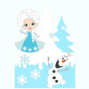 Kit C/ 5 Arquivo De Corte: Topo De Bolo Frozen Cute 005