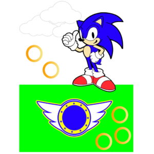 Kit C/ 5 Arquivo De Corte: Topo De Bolo Sonic 002