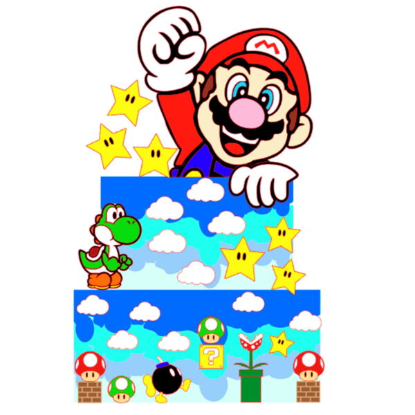 Kit C/ 5 Arquivo De Corte: Topo De Bolo Super Mario 002