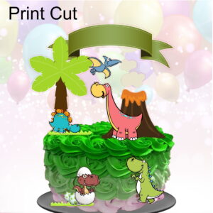 Kit c/ 5 arquivos de corte 31-DINOSSAURO TOPO DE BOLO PRINT