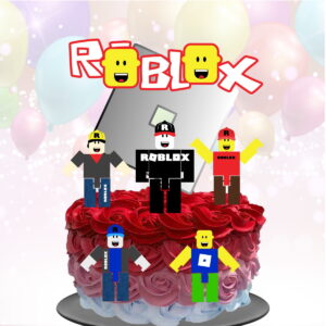 Kit com 5 arquivos de corte 03-ROBLOX TOPO DE BOLO EM CAMADA