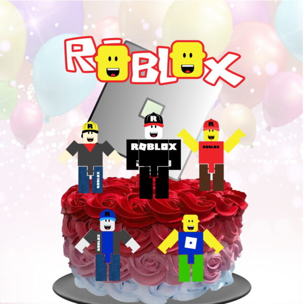 Kit com 5 arquivos de corte 03-ROBLOX TOPO DE BOLO EM CAMADA