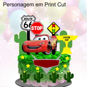 Kit com 5 arquivos de corte: 05-CARROS TOPO DE BOLO