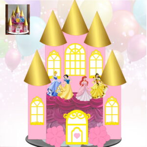 Kit com 5 arquivos de corte 07-PRINCESA CASTELO 3D