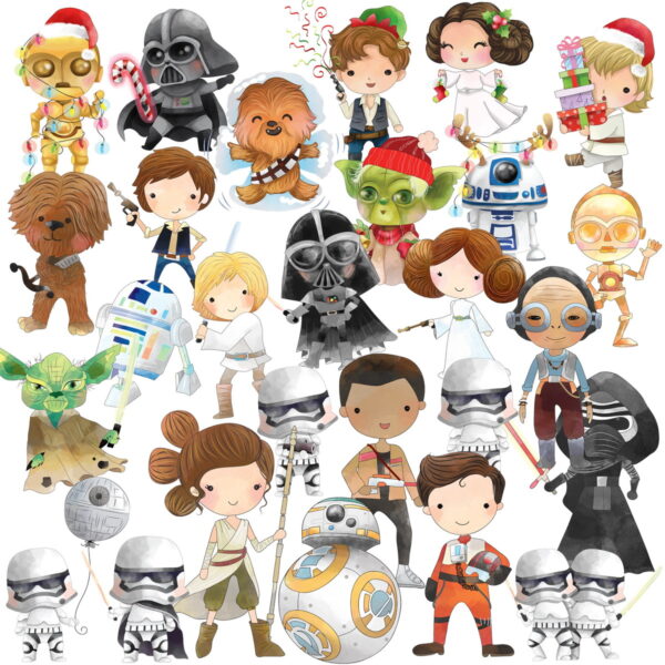 Kit Digital Star Wars Aquarela