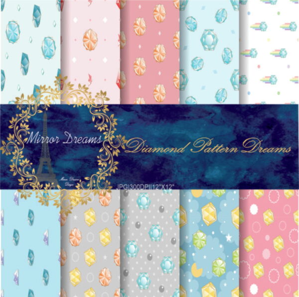 Kit Digital 10 Estampas Diamantes