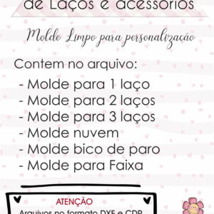 Kit Digital - 15 Moldes de Tags para Laços e Acessorios