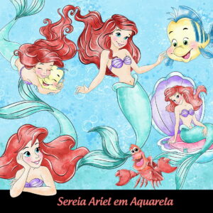 Kit Digital a Pequena Sereia Aquarela #1766#