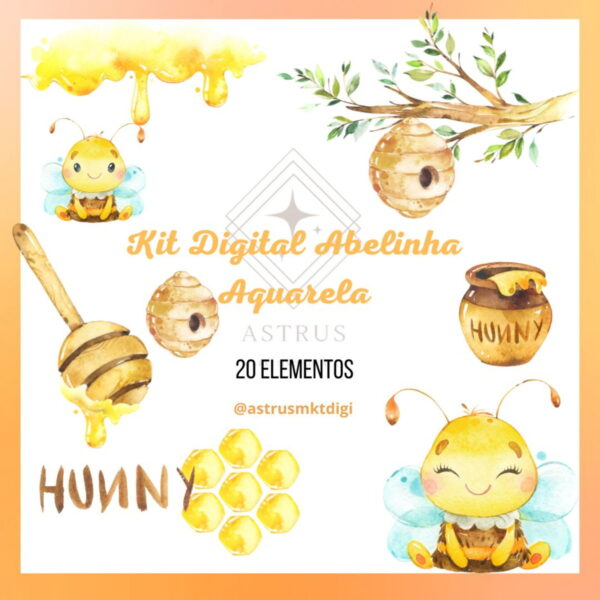 Kit Digital Abelhinha Aquarela