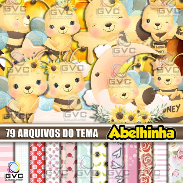 Kit Digital Abelhinha Aquarela