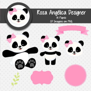 Kit Digital Panda Rosa