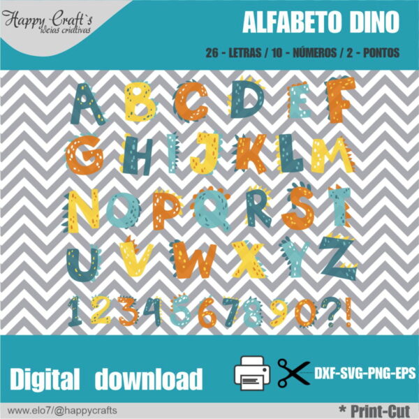 Kit Digital Alfabeto Dino