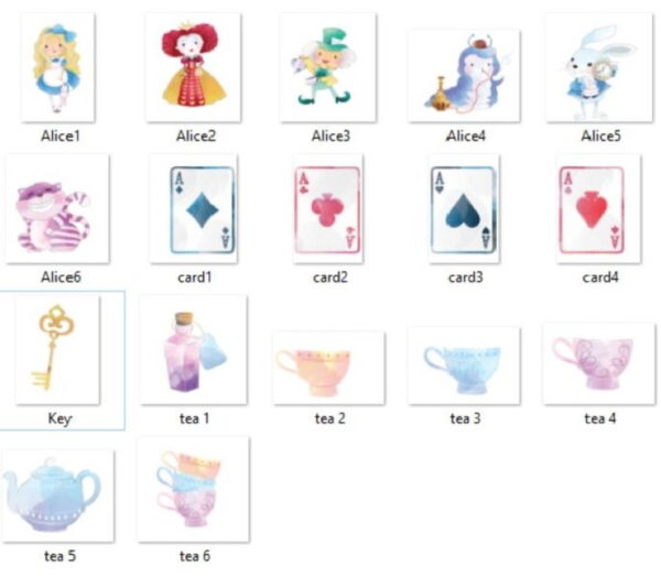 Kit Digital Alice Aquarela 01 Png - Imagem 2
