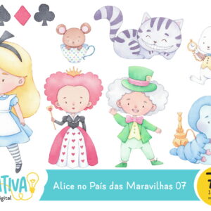 Kit Digital - Alice no País das Maravilhas Aquarela 07