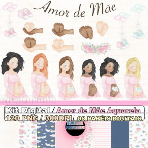 Kit Digital Amor de Mães Aquarela