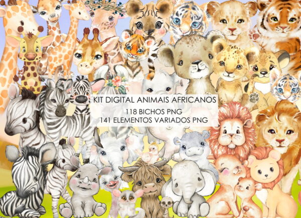 kit digital animais Africanos