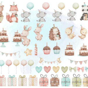 Kit Digital - Aniversário Aquarela (cod. 0290)