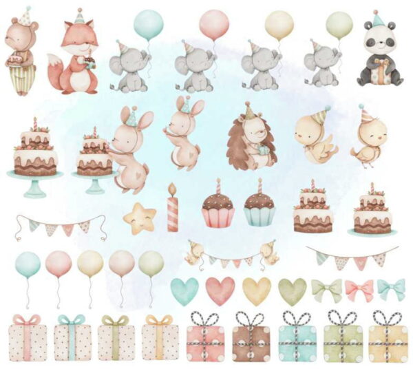 Kit Digital - Aniversário Aquarela (cod. 0290)
