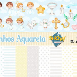Kit Digital Anjinhos Aquarela