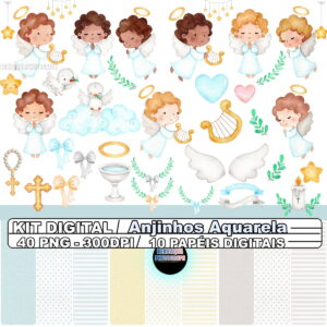 Kit Digital Anjinhos Aquarela