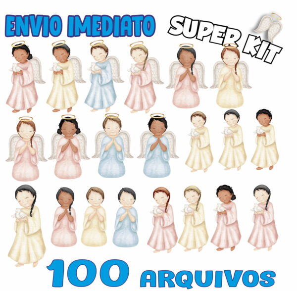 Kit Digital Anjos Crianças