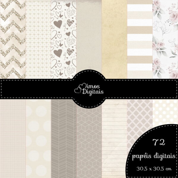 Kit Digital Aquarela Bege - Image 3