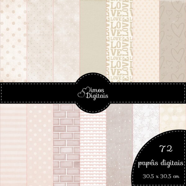 Kit Digital Aquarela Bege - Image 4
