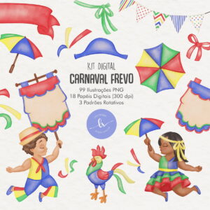 Kit Digital Aquarela - Carnaval Fevo