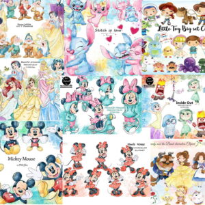 Kit Digital Aquarela Disney