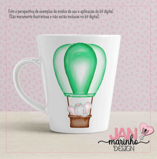 Kit Digital Estilo Aquarela Elefantes