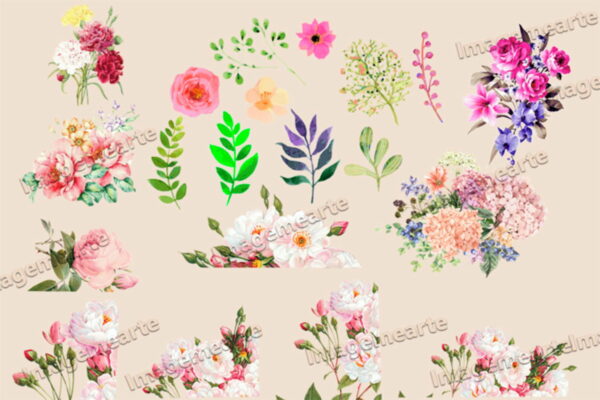 Kit Digital Aquarela Floral - Imagem 4