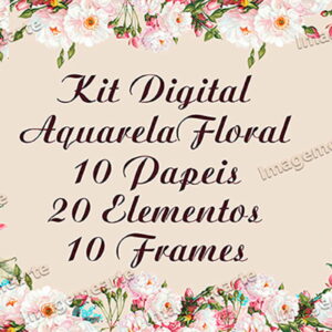 Kit Digital Aquarela Floral