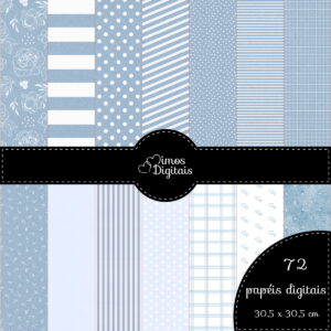 Kit Digital Aquarela Azul