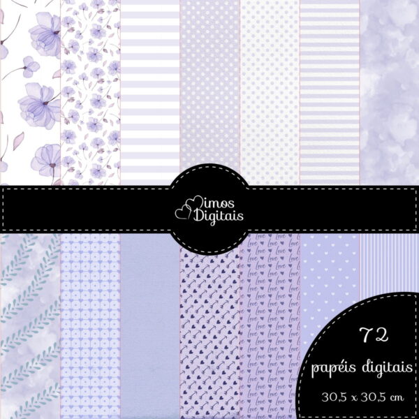 Kit Digital Aquarela Lilás - Image 3