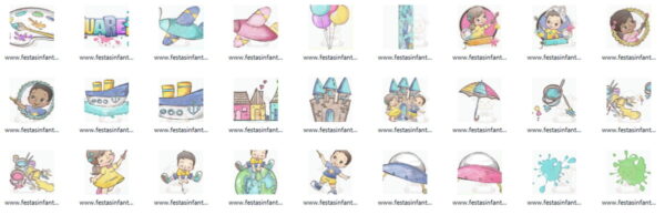 Kit Digital Aquarela 01 Png - Imagem 4